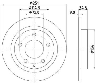 MDC1309 MINTEX Тормозной диск