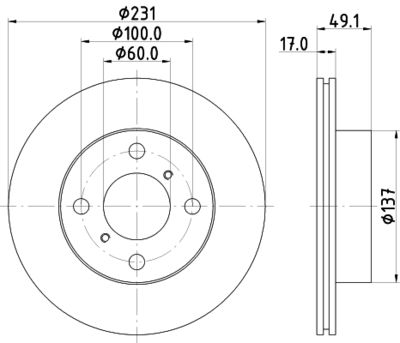 MDC1374 MINTEX Тормозной диск