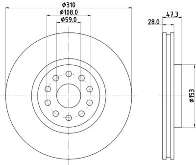 8DD355106581 HELLA Тормозной диск