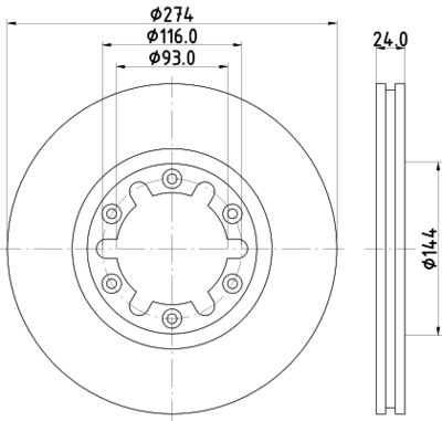 8DD355111741 HELLA Тормозной диск