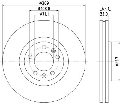 8DD355108421 HELLA Тормозной диск