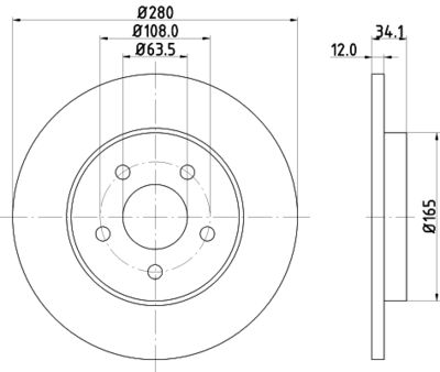 8DD355108061 HELLA Тормозной диск