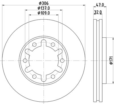 MDC1509 MINTEX Тормозной диск