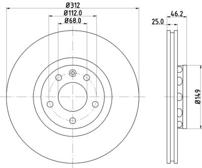 MDC1540 MINTEX Тормозной диск