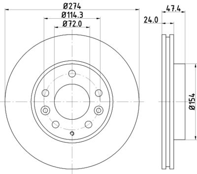 MDC1543 MINTEX Тормозной диск