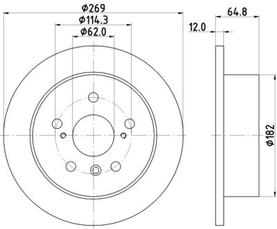 MDC1565 MINTEX Тормозной диск