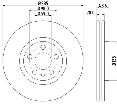 MDC1598 MINTEX Тормозной диск