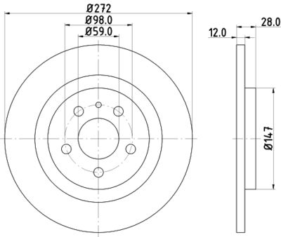 8DD355109151 HELLA Тормозной диск