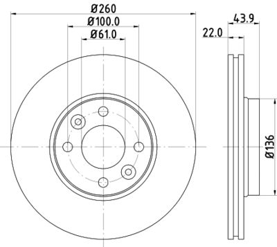 MDC1607C MINTEX Тормозной диск