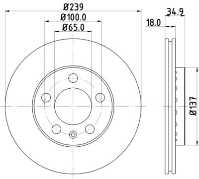 8DD355107651 HELLA Тормозной диск