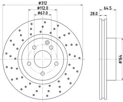 8DD355127941 HELLA Тормозной диск