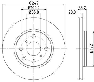 8DD355112311 HELLA Тормозной диск