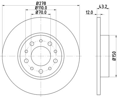 MDC1741 MINTEX Тормозной диск