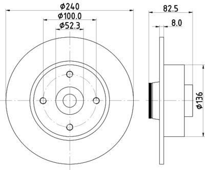 8DD355123241 HELLA Тормозной диск