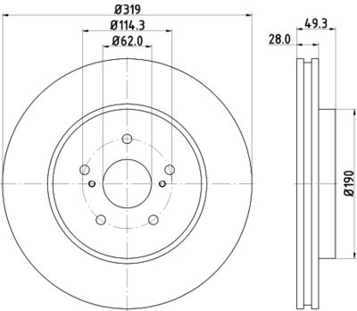 8DD355114981 HELLA Тормозной диск