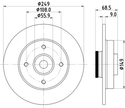 MDC1860 MINTEX Тормозной диск