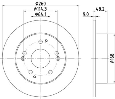 MDC1864 MINTEX Тормозной диск