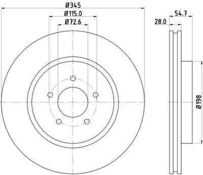 8DD355115471 HELLA Тормозной диск