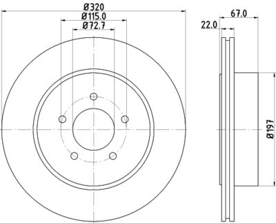 8DD355115481 HELLA Тормозной диск