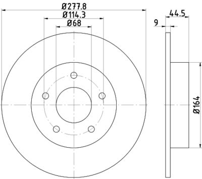 MDC1945 MINTEX Тормозной диск