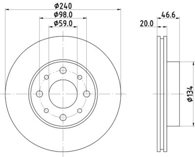 8DD355105881 HELLA Тормозной диск