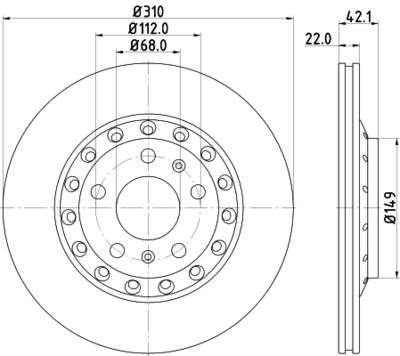 8DD355128651 HELLA Тормозной диск