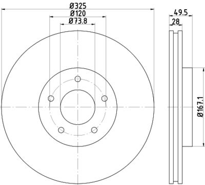 MDC2105 MINTEX Тормозной диск