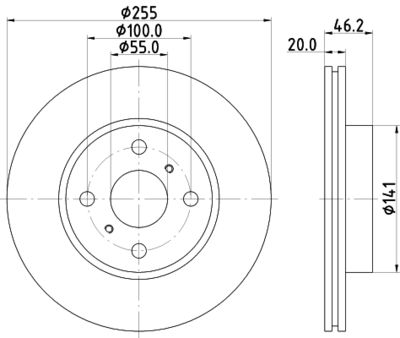 8DD355116411 HELLA Тормозной диск