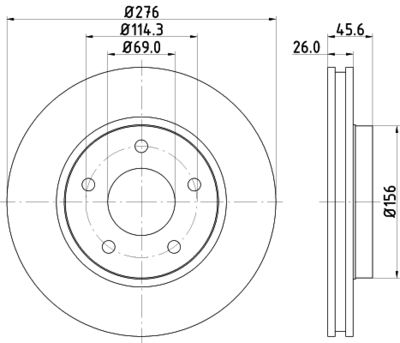 8DD355116241 HELLA Тормозной диск