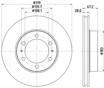 8DD355117261 HELLA Тормозной диск