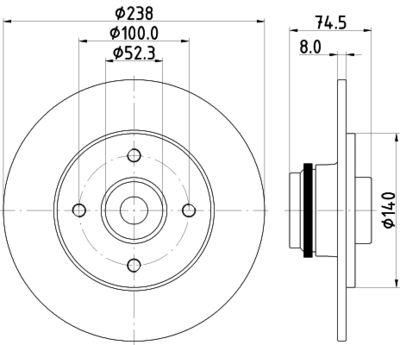 MDC2266 MINTEX Тормозной диск