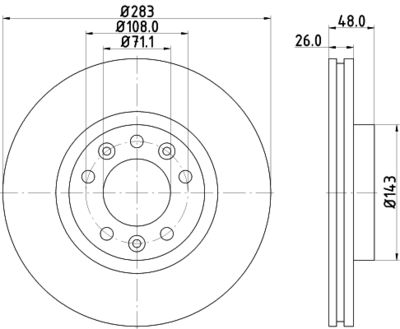 8DD355117341 HELLA Тормозной диск