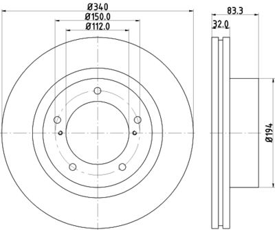 8DD355116551 HELLA Тормозной диск