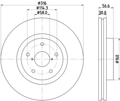 MDC2289 MINTEX Тормозной диск