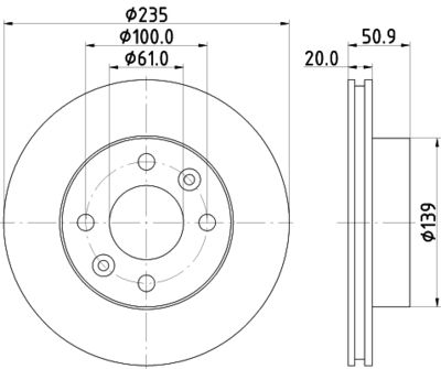 MDC2325 MINTEX Тормозной диск