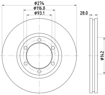 MDC2326 MINTEX Тормозной диск