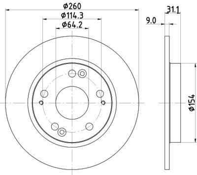 MDC2332 MINTEX Тормозной диск