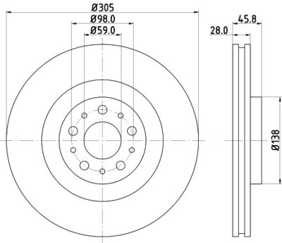 MDC2341 MINTEX Тормозной диск