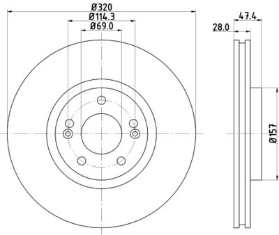 MDC2343 MINTEX Тормозной диск