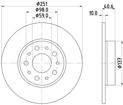 8DD355118071 HELLA Тормозной диск