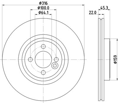 MDC2523 MINTEX Тормозной диск