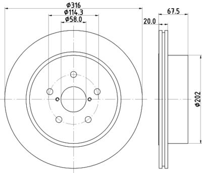 MDC2554 MINTEX Тормозной диск