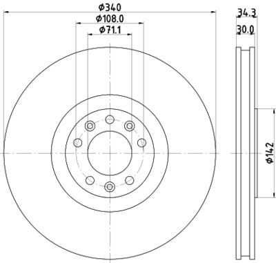 8DD355120511 HELLA Тормозной диск