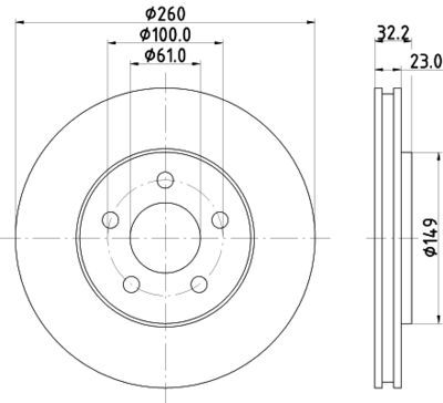 MDC2643 MINTEX Тормозной диск