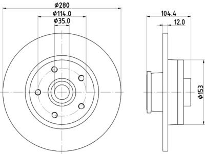 8DD355125281 HELLA Тормозной диск