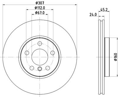 8DD355125351 HELLA Тормозной диск