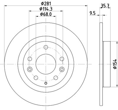 MDC2821C MINTEX Тормозной диск