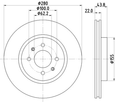 8DD355125501 HELLA Тормозной диск