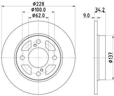 8DD355132041 HELLA Тормозной диск