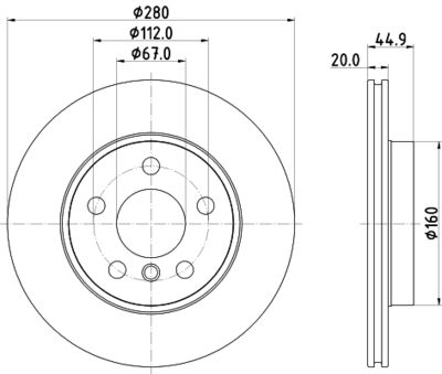 8DD355132541 HELLA Тормозной диск